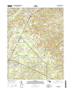 Brandywine Maryland Current topographic map, 1:24000 scale, 7.5 X 7.5 Minute, Year 2016