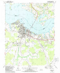 Cambridge Maryland Historical topographic map, 1:24000 scale, 7.5 X 7.5 Minute, Year 1988