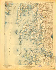 Choptank Maryland Historical topographic map, 1:125000 scale, 30 X 30 Minute, Year 1908