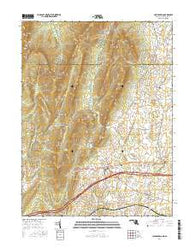 Clear Spring Maryland Current topographic map, 1:24000 scale, 7.5 X 7.5 Minute, Year 2016