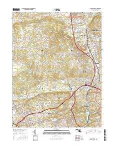 Cockeysville Maryland Current topographic map, 1:24000 scale, 7.5 X 7.5 Minute, Year 2016
