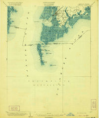 Crisfield Virginia Historical topographic map, 1:62500 scale, 15 X 15 Minute, Year 1903