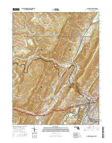 Cumberland Maryland Current topographic map, 1:24000 scale, 7.5 X 7.5 Minute, Year 2016