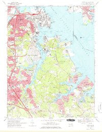 Curtis Bay Maryland Historical topographic map, 1:24000 scale, 7.5 X 7.5 Minute, Year 1969