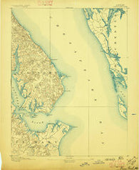 Drum Point Maryland Historical topographic map, 1:62500 scale, 15 X 15 Minute, Year 1892