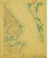 Drum Point Maryland Historical topographic map, 1:62500 scale, 15 X 15 Minute, Year 1892