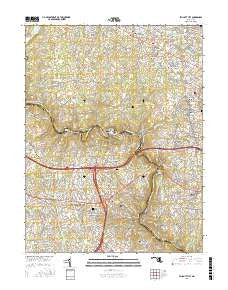 Ellicott City Maryland Current topographic map, 1:24000 scale, 7.5 X 7.5 Minute, Year 2016