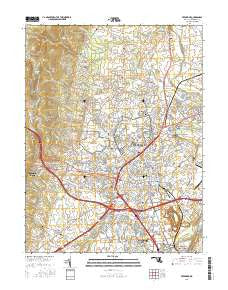 Frederick Maryland Current topographic map, 1:24000 scale, 7.5 X 7.5 Minute, Year 2016