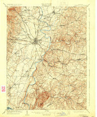Frederick Maryland Historical topographic map, 1:62500 scale, 15 X 15 Minute, Year 1909