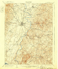 Frederick Maryland Historical topographic map, 1:62500 scale, 15 X 15 Minute, Year 1909