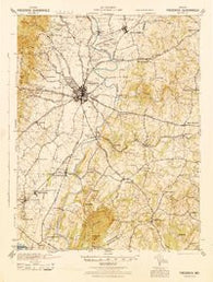 Frederick Maryland Historical topographic map, 1:62500 scale, 15 X 15 Minute, Year 1942