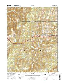 Grantsville Maryland Historical topographic map, 1:24000 scale, 7.5 X 7.5 Minute, Year 2014
