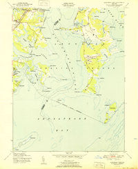 Gunpowder Neck Maryland Historical topographic map, 1:24000 scale, 7.5 X 7.5 Minute, Year 1951