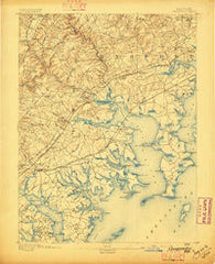 Gunpowder Maryland Historical topographic map, 1:62500 scale, 15 X 15 Minute, Year 1893