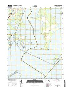 Gunpowder Neck Maryland Current topographic map, 1:24000 scale, 7.5 X 7.5 Minute, Year 2016
