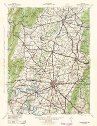 Hagerstown Maryland Historical topographic map, 1:125000 scale, 30 X 30 Minute, Year 1942