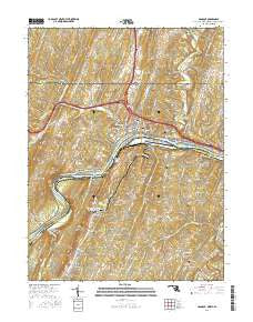Hancock Maryland Current topographic map, 1:24000 scale, 7.5 X 7.5 Minute, Year 2016