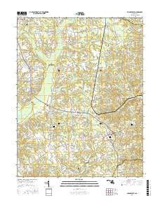 Hughesville Maryland Current topographic map, 1:24000 scale, 7.5 X 7.5 Minute, Year 2016