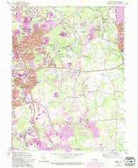 Lanham Maryland Historical topographic map, 1:24000 scale, 7.5 X 7.5 Minute, Year 1965