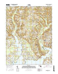 Leonardtown Maryland Current topographic map, 1:24000 scale, 7.5 X 7.5 Minute, Year 2016