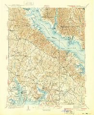 Leonardtown Maryland Historical topographic map, 1:62500 scale, 15 X 15 Minute, Year 1939