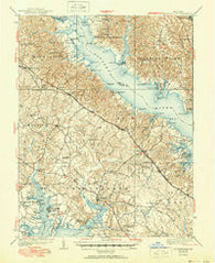 Leonardtown Maryland Historical topographic map, 1:62500 scale, 15 X 15 Minute, Year 1939