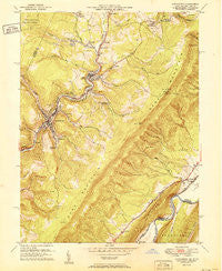 Lonaconing Maryland Historical topographic map, 1:24000 scale, 7.5 X 7.5 Minute, Year 1951