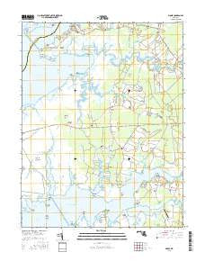 Monie Maryland Current topographic map, 1:24000 scale, 7.5 X 7.5 Minute, Year 2016