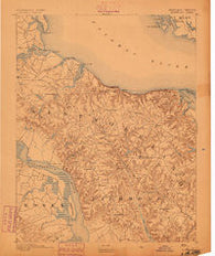 Montross Virginia Historical topographic map, 1:62500 scale, 15 X 15 Minute, Year 1892