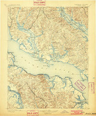 Nomini Virginia Historical topographic map, 1:125000 scale, 30 X 30 Minute, Year 1898