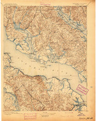 Nomini Virginia Historical topographic map, 1:125000 scale, 30 X 30 Minute, Year 1895
