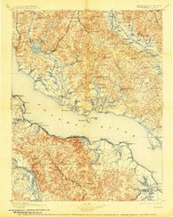 Nomini Virginia Historical topographic map, 1:125000 scale, 30 X 30 Minute, Year 1898