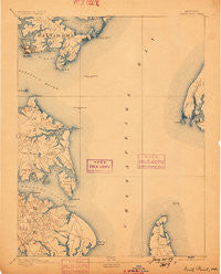 North Point Maryland Historical topographic map, 1:62500 scale, 15 X 15 Minute, Year 1893