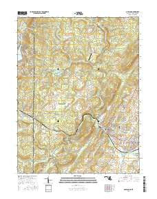 Oakland Maryland Current topographic map, 1:24000 scale, 7.5 X 7.5 Minute, Year 2016