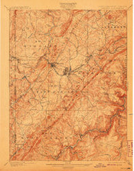 Oakland Maryland Historical topographic map, 1:62500 scale, 15 X 15 Minute, Year 1900