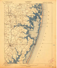 Ocean City Maryland Historical topographic map, 1:62500 scale, 15 X 15 Minute, Year 1901
