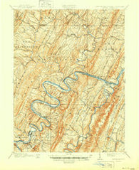 Paw Paw West Virginia Historical topographic map, 1:62500 scale, 15 X 15 Minute, Year 1900