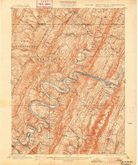 Pawpaw West Virginia Historical topographic map, 1:62500 scale, 15 X 15 Minute, Year 1900