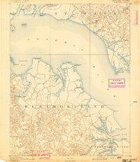Piney Point Maryland Historical topographic map, 1:62500 scale, 15 X 15 Minute, Year 1892