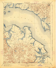 Piney Point Maryland Historical topographic map, 1:62500 scale, 15 X 15 Minute, Year 1901