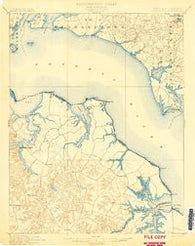 Piney Point Maryland Historical topographic map, 1:62500 scale, 15 X 15 Minute, Year 1901