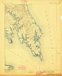 Point Lookout Maryland Historical topographic map, 1:62500 scale, 15 X 15 Minute, Year 1894