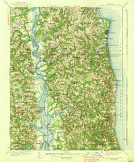Prince Frederick Maryland Historical topographic map, 1:62500 scale, 15 X 15 Minute, Year 1938