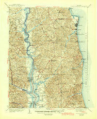 Prince Frederick Maryland Historical topographic map, 1:62500 scale, 15 X 15 Minute, Year 1938