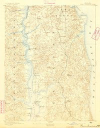 Prince Frederick Maryland Historical topographic map, 1:62500 scale, 15 X 15 Minute, Year 1892