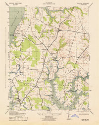 Rock Hall Maryland Historical topographic map, 1:31680 scale, 7.5 X 7.5 Minute, Year 1943