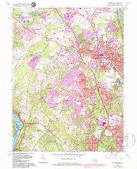 Rockville Maryland Historical topographic map, 1:24000 scale, 7.5 X 7.5 Minute, Year 1965
