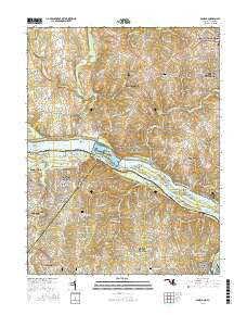 Seneca Maryland Current topographic map, 1:24000 scale, 7.5 X 7.5 Minute, Year 2016