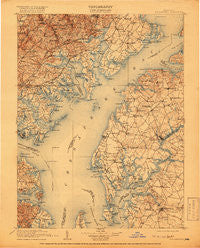 Tolchester Maryland Historical topographic map, 1:125000 scale, 30 X 30 Minute, Year 1908
