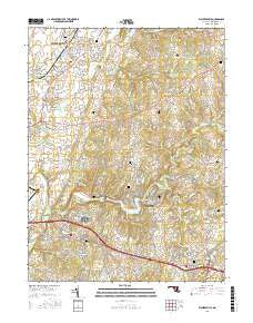 Walkersville Maryland Current topographic map, 1:24000 scale, 7.5 X 7.5 Minute, Year 2016